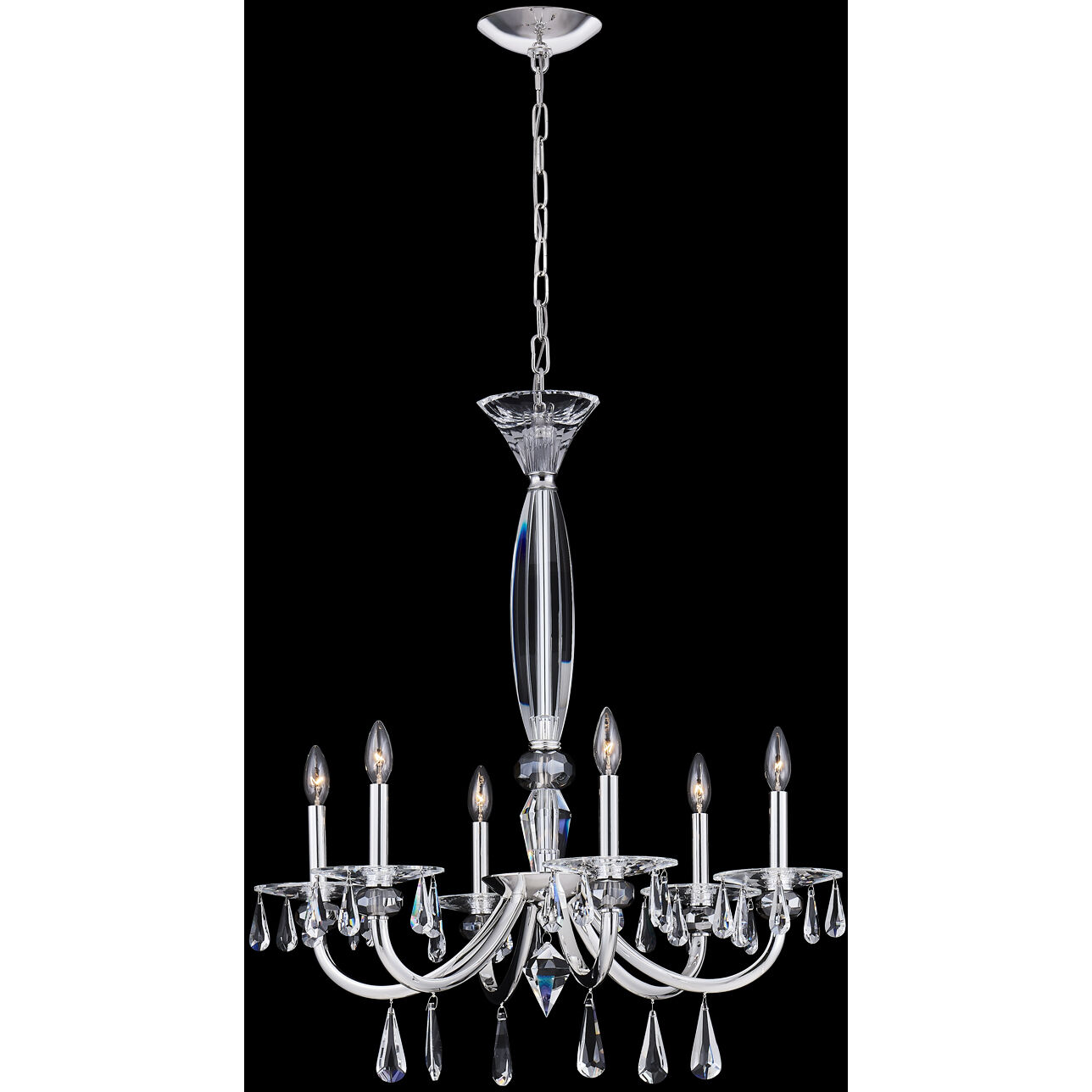 Passo 6 Light 28 inch Polished Silver Pendant Ceiling Light