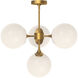 Alora Mood Nouveau 4 Light 26 inch Aged Gold Chandelier Ceiling Light