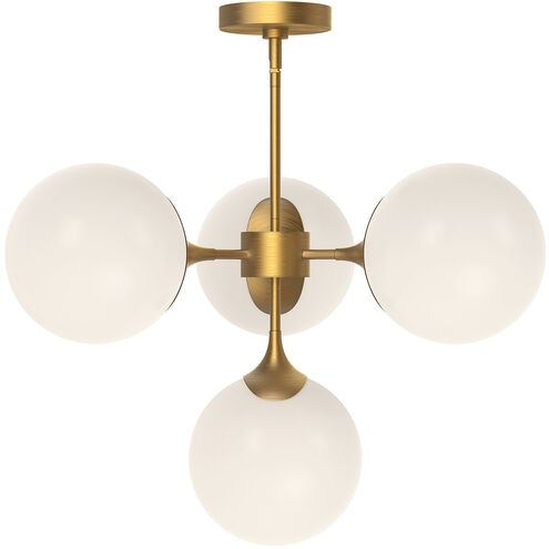Alora Mood Nouveau 4 Light 26 inch Aged Gold Chandelier Ceiling Light