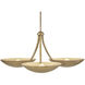 Glenn 3 Light 36 inch Heritage Brass with Gold Leaf Chandelier Ceiling Light