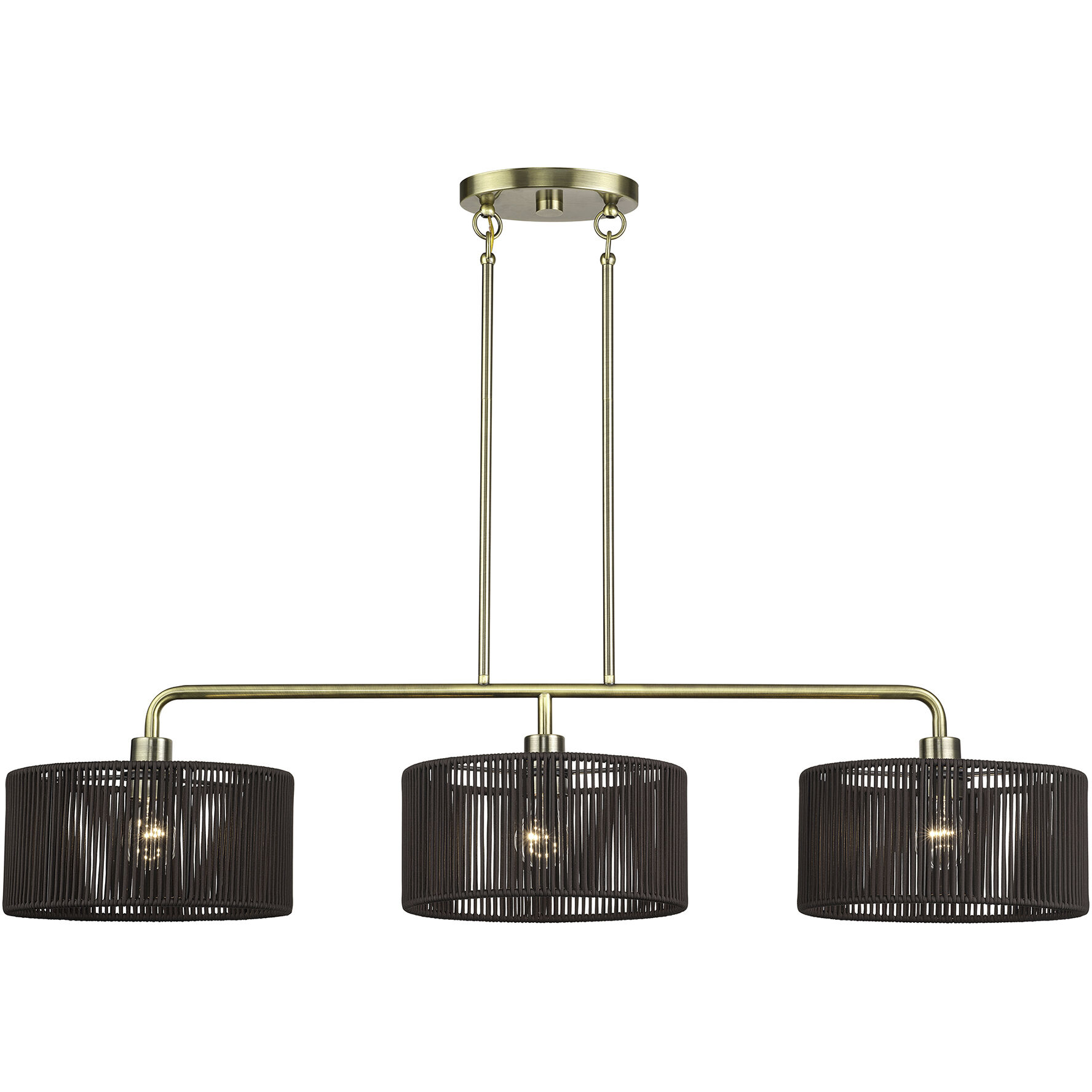 Acordia 3 Light 46 inch Antique Brass Linear Chandelier Ceiling Light, Extra Large