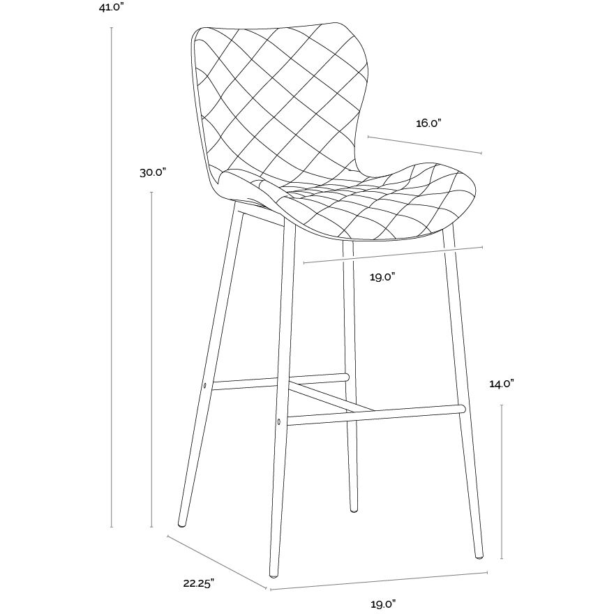 Lyla 41 inch Antique Brown Barstool, Set Of 2