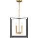 Colwick 4 Light 13.75 inch Matte Black and Signature Gold Pendant Ceiling Light