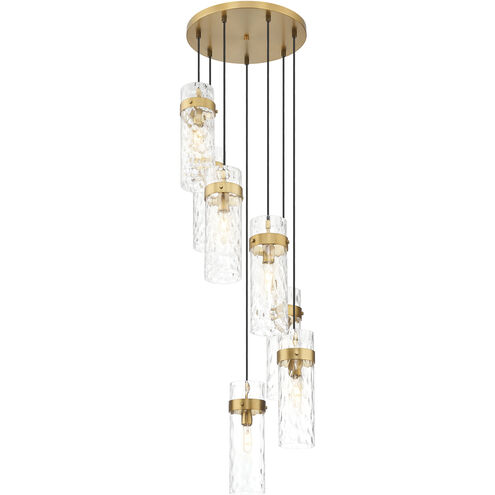 Fontaine 7 Light 19.5 inch Rubbed Brass Chandelier Ceiling Light