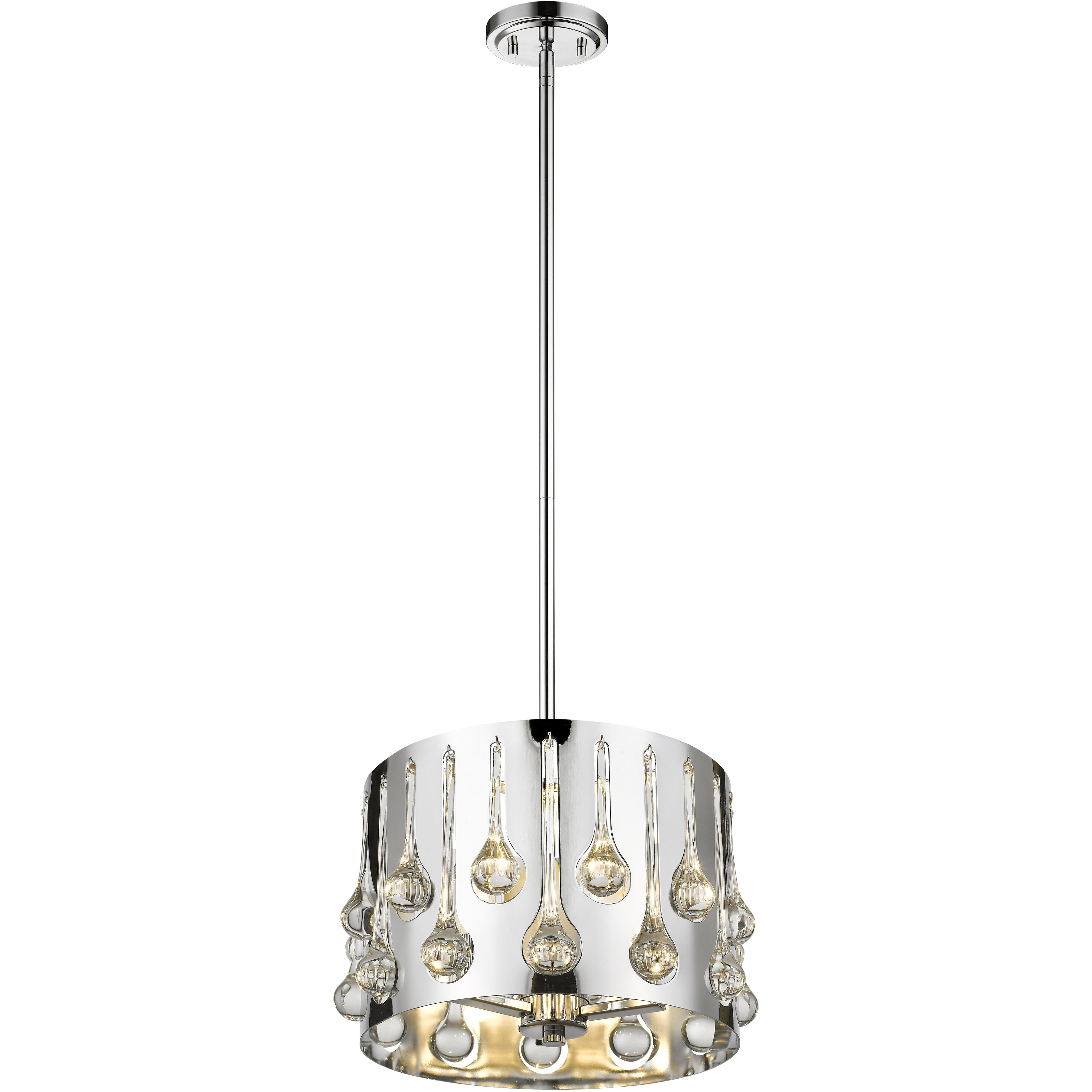 Oberon 3 Light 12.5 inch Chrome Pendant Ceiling Light