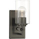 Binsly 1 Light 4.5 inch Rustic Gun Metal Bath Sconce Wall Light