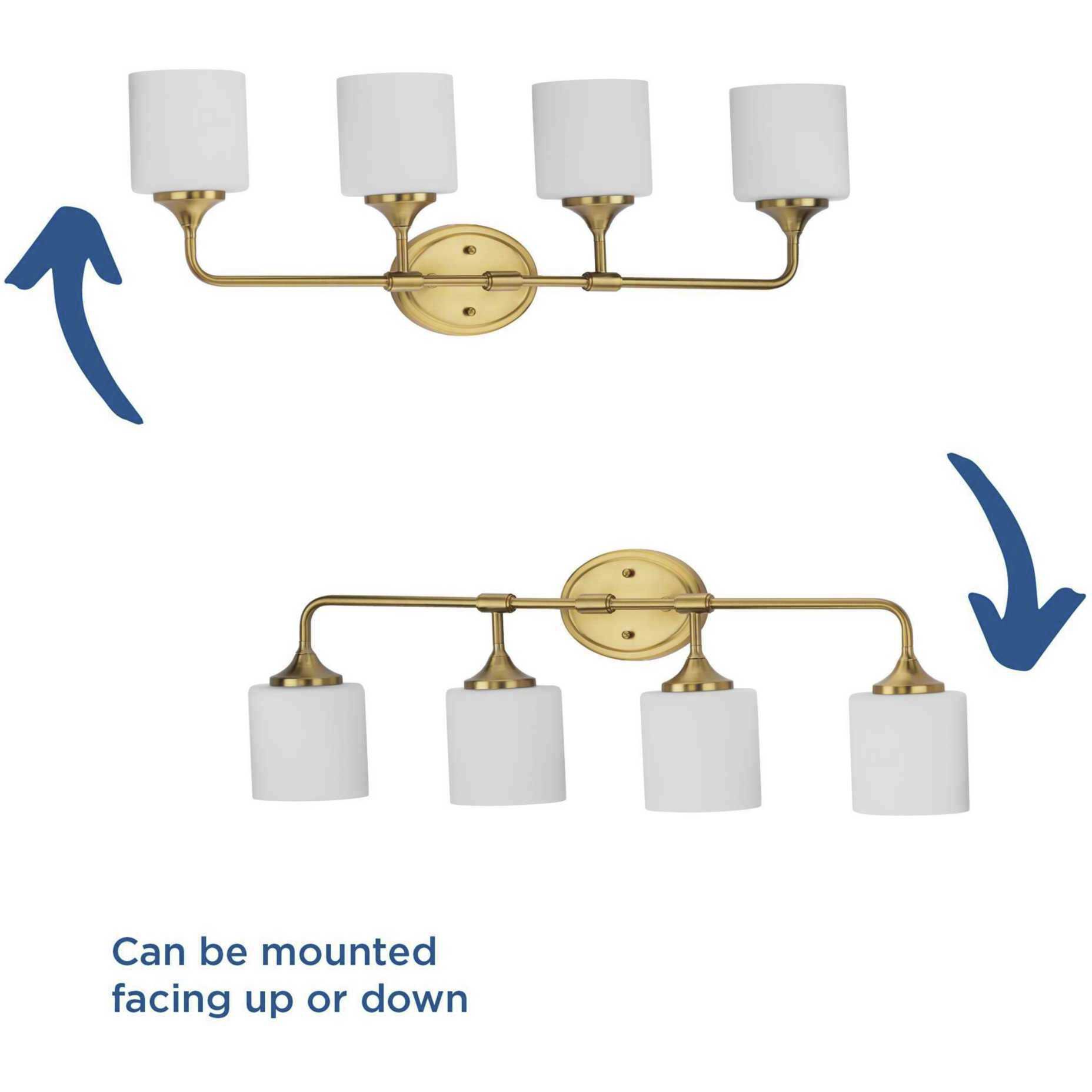 Lynzie 4 Light 33.25 inch Brushed Gold Bath Vanity Light Wall Light