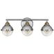 Fletcher 3 Light 25 inch Polished Nickel with Heritage Brass Vanity Light Wall Light