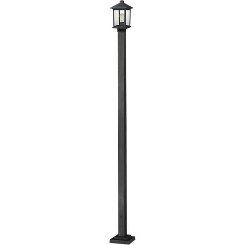 Portland 1 Light 109.38 inch Black Outdoor Post Mounted Fixture in Clear Beveled Glass, 14.12