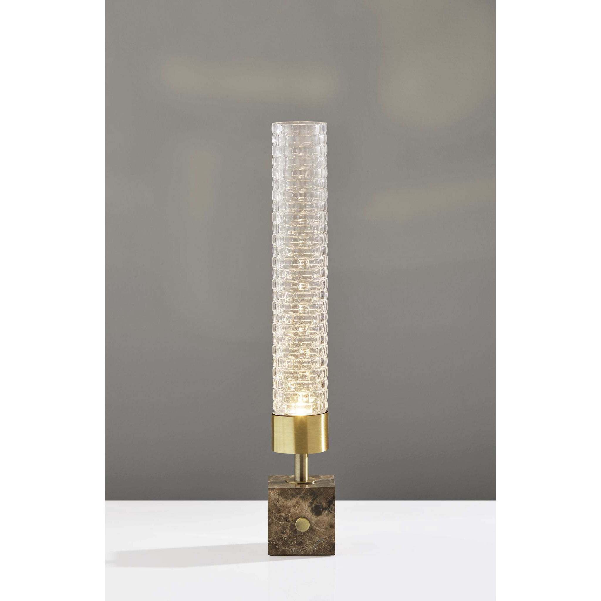 Harriet 19 inch 4.00 watt Antique Brass Table Lantern Lamp Portable Light 