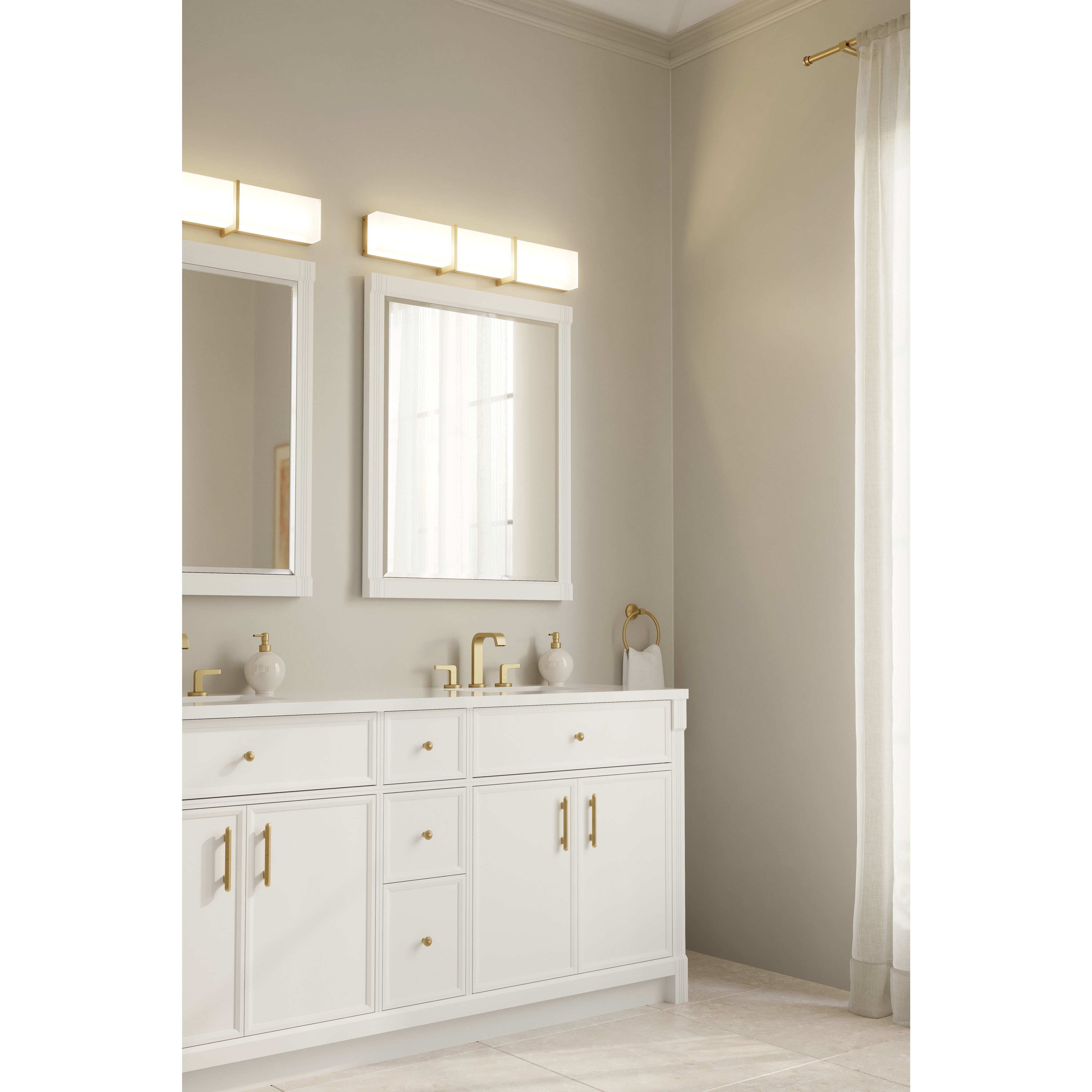 High Rise LED 30.25 inch Legacy Brass Bath Bar Wall Light