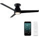 Tip Top 44 inch Matte Black Flush Mount Ceiling Fan in 3500K