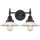 Caden 2 Light 18 inch Matte Black Bath Vanity Light Wall Light in Matte White Glass