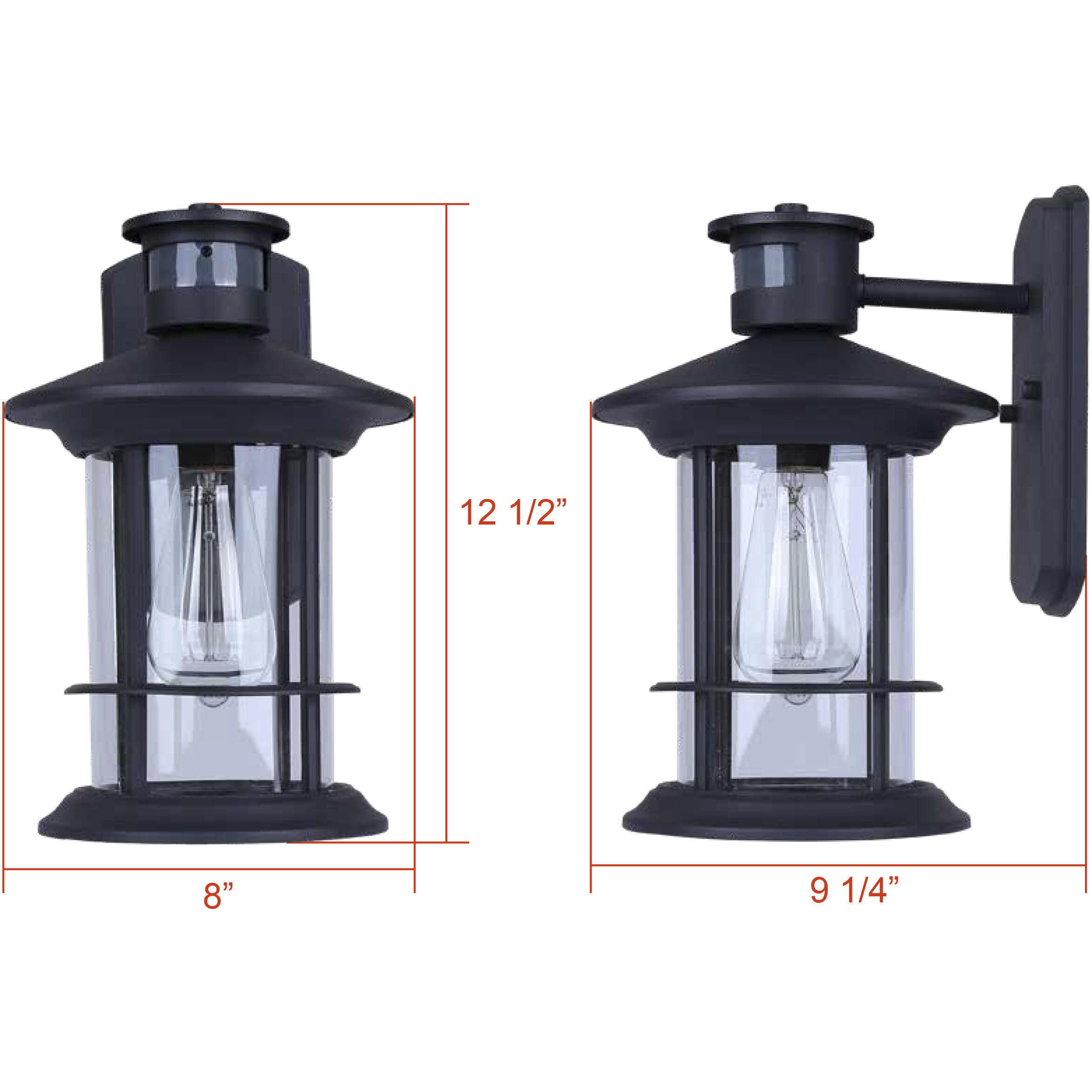 Dakota 1 Light 12.5 inch Black Outdoor Wall Lantern