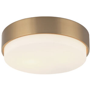 Quintz LED 12 inch Aged Gold Brass Flush Mount Ceiling Light