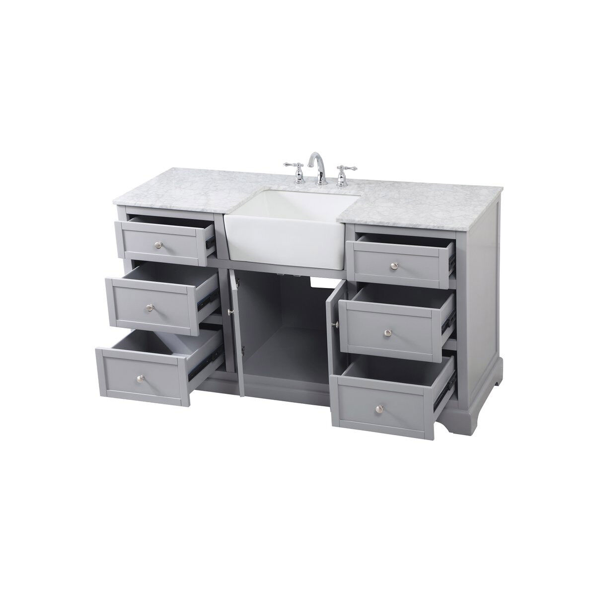 Franklin 60 X 22 X 35 inch Grey Bathroom Vanity Cabinet