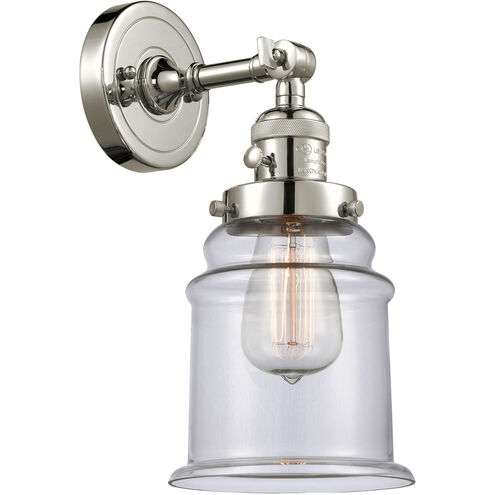 Franklin Restoration Canton 1 Light 7 inch Polished Nickel Sconce Wall Light in Clear Glass, Franklin Restoration