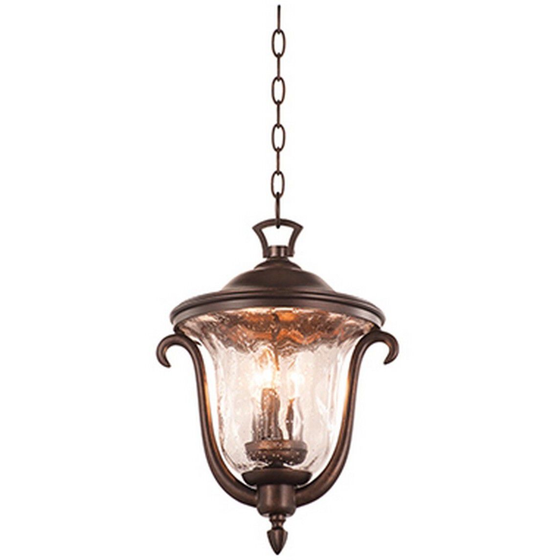 Santa Barbara Outdoor 3 Light 13 inch Burnished Bronze Hanging Lantern Ceiling Light