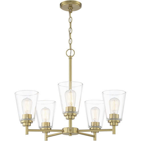 Westin 5 Light 24 inch Brushed Gold Chandelier Ceiling Light