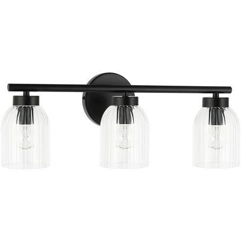 Vienna 3 Light 21 inch Matte Black Vanity Light Wall Light