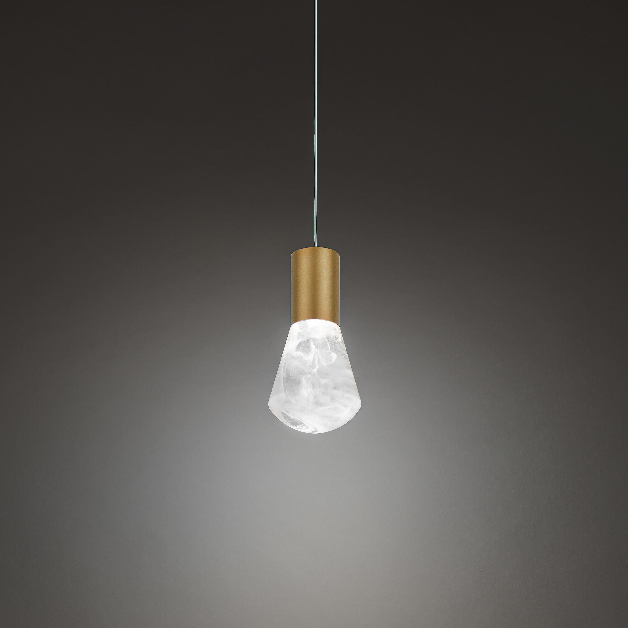 Plum LED 15 inch Aged Brass Mini Pendant Ceiling Light