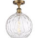 Ballston Athens Water Glass 1 Light 10 inch Brushed Brass Semi-Flush Mount Ceiling Light