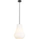 Fairfield 1 Light 12 inch Matte Black Mini Pendant Ceiling Light in Matte White Glass