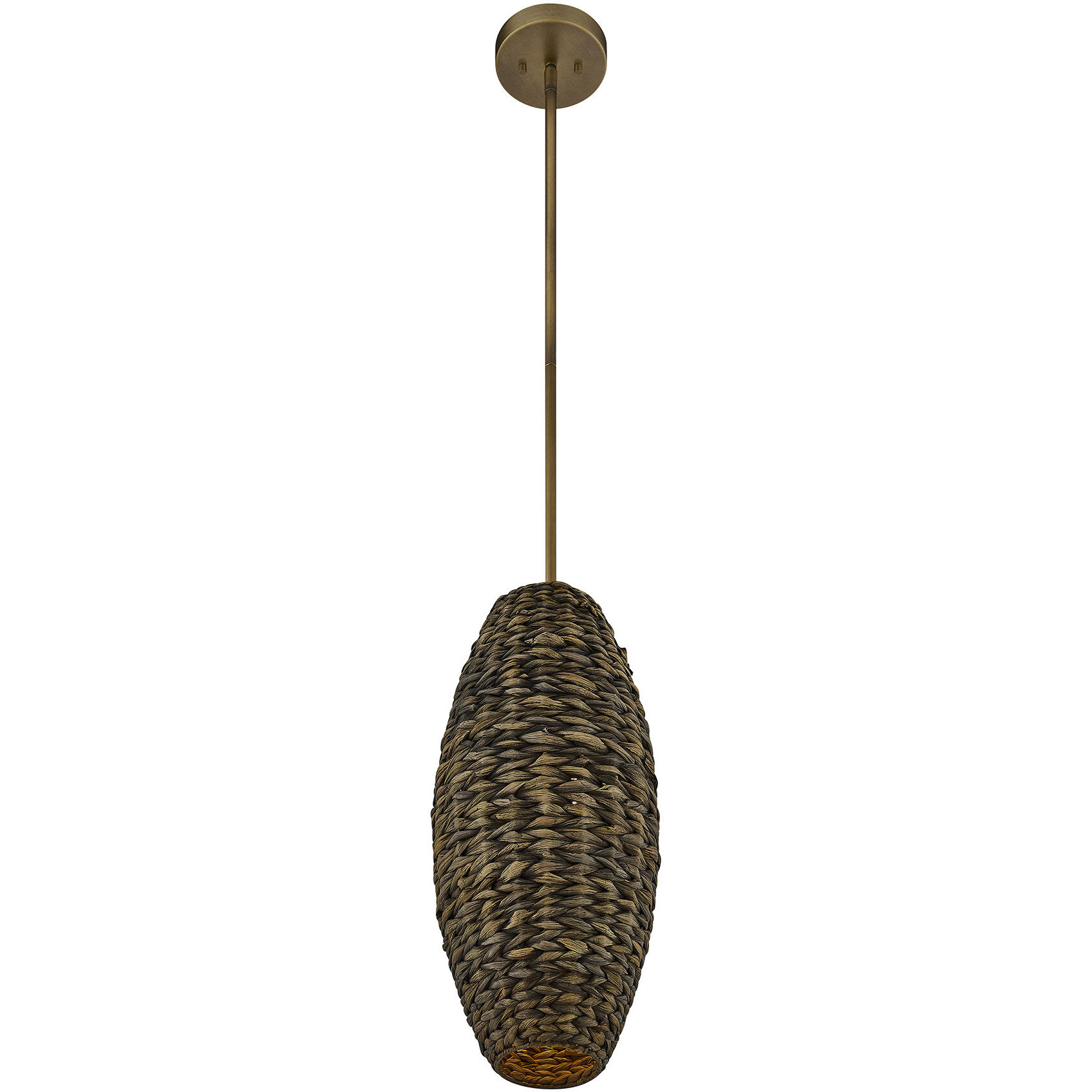 Tierra Brisa 1 Light 10 inch Riviera Brass Pendant Ceiling Light