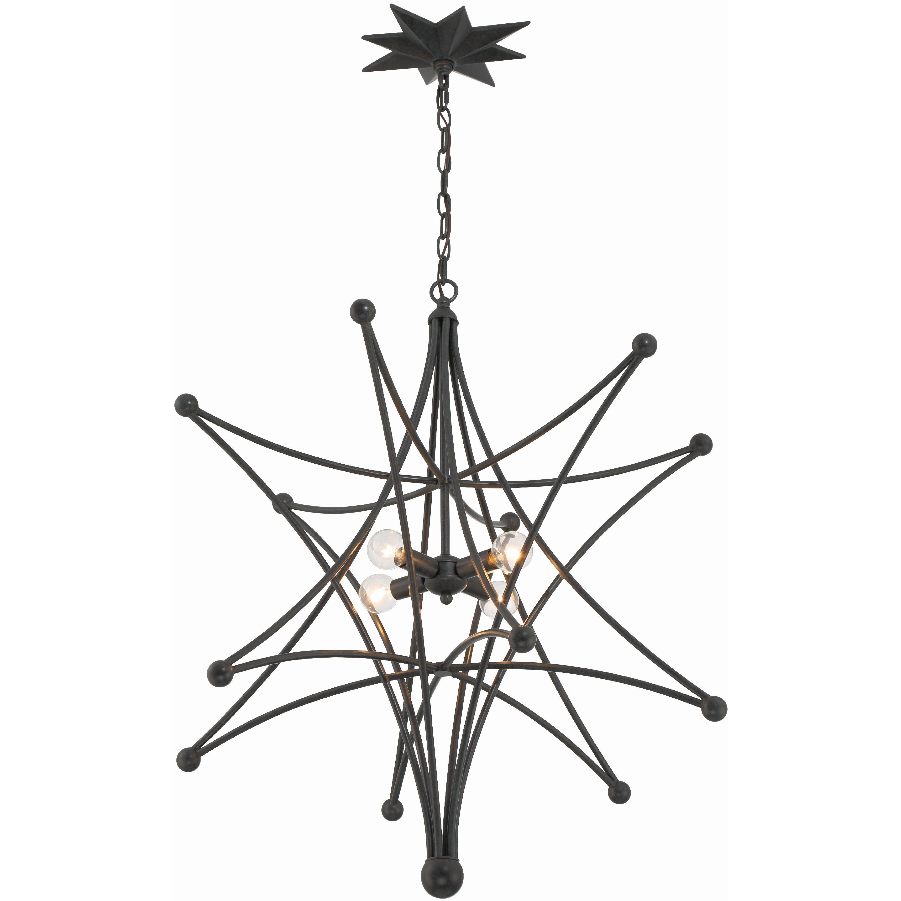 Astro 4 Light 27 inch Black Chandelier Ceiling Light