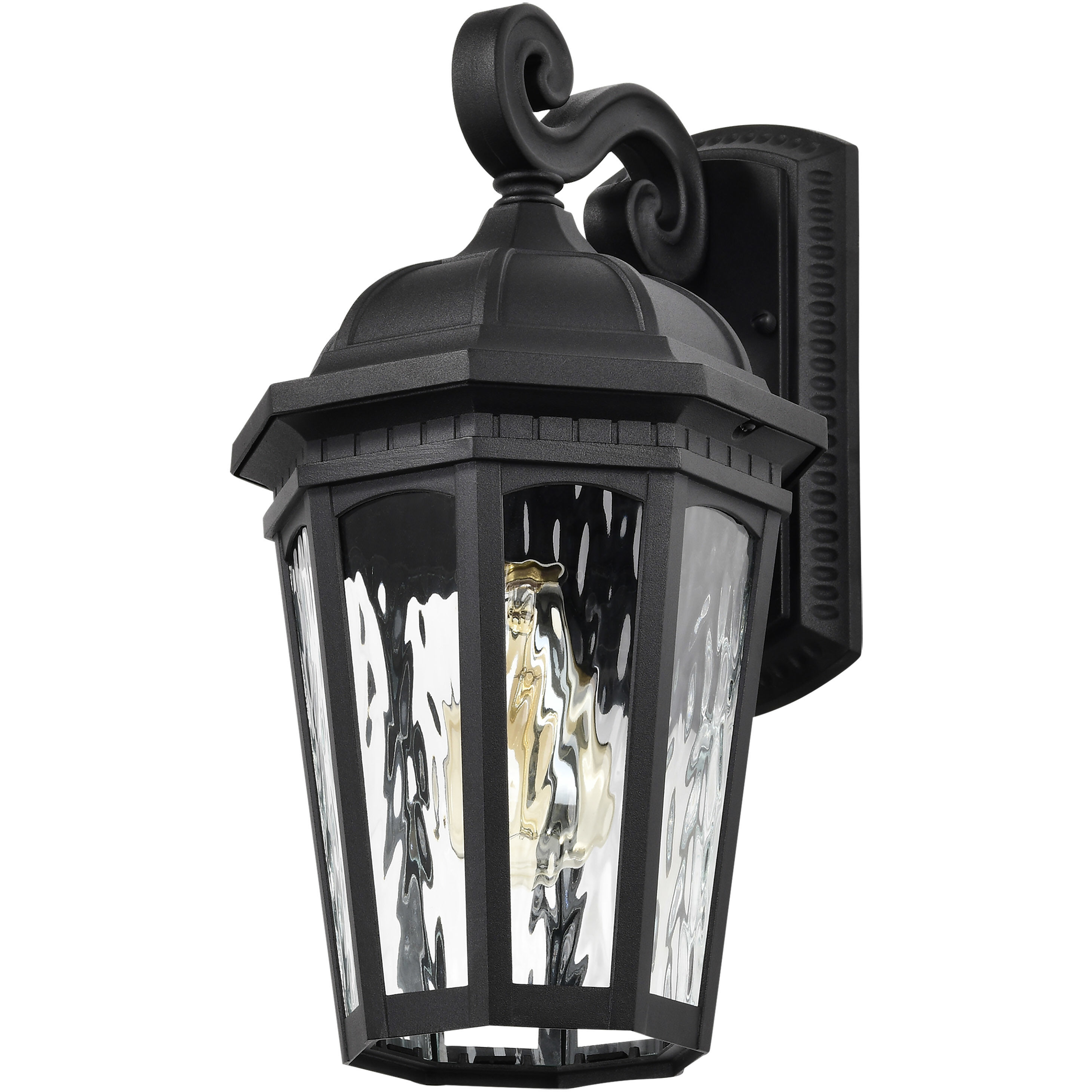 East River 16 inch Matte Black Outdoor Wall Lantern, Large