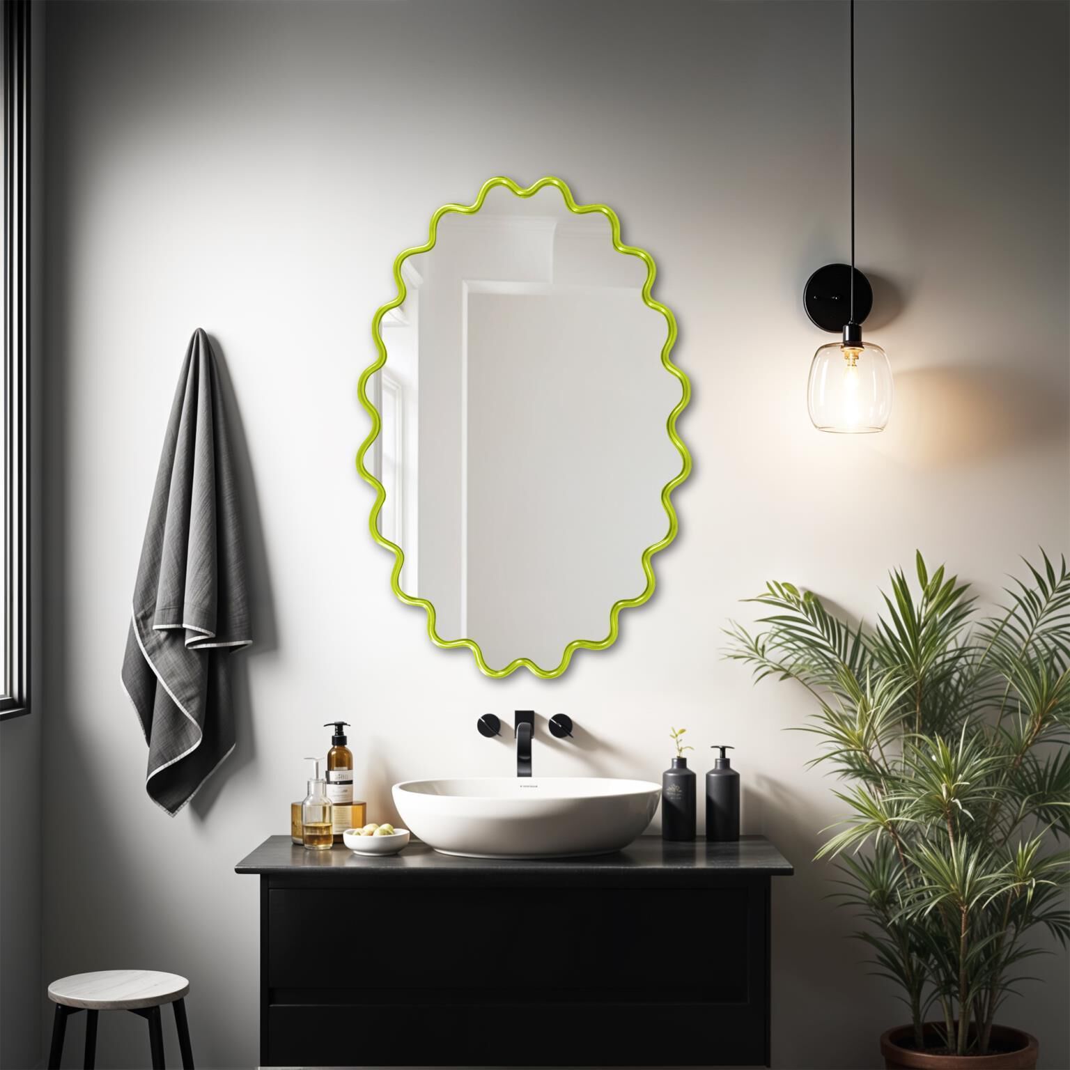 Cloud 36 X 24 inch Mint Green Mirror
