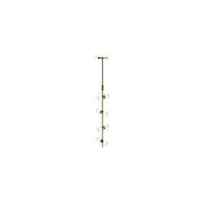 Sean Lavin ModernRail LED 8.9 inch Aged Brass Pendant Ceiling Light in 24V Surface Canopy, Glass Cylinders, Integrated LED