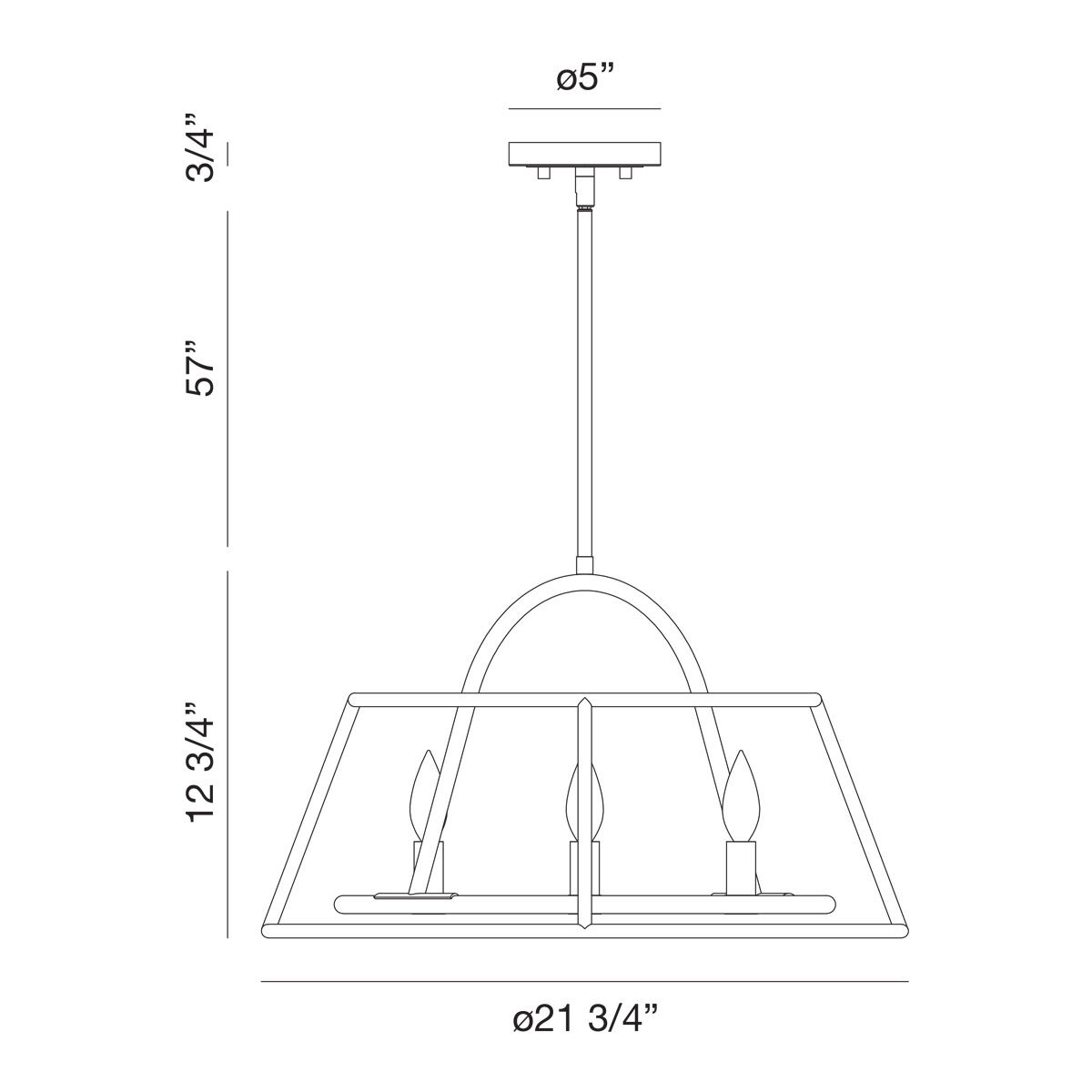 Campana 4 Light 22 inch Satin Nickel/black Chandelier Ceiling Light