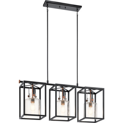 Kitner 3 Light 11 inch Black Chandelier Linear (Single) Ceiling Light