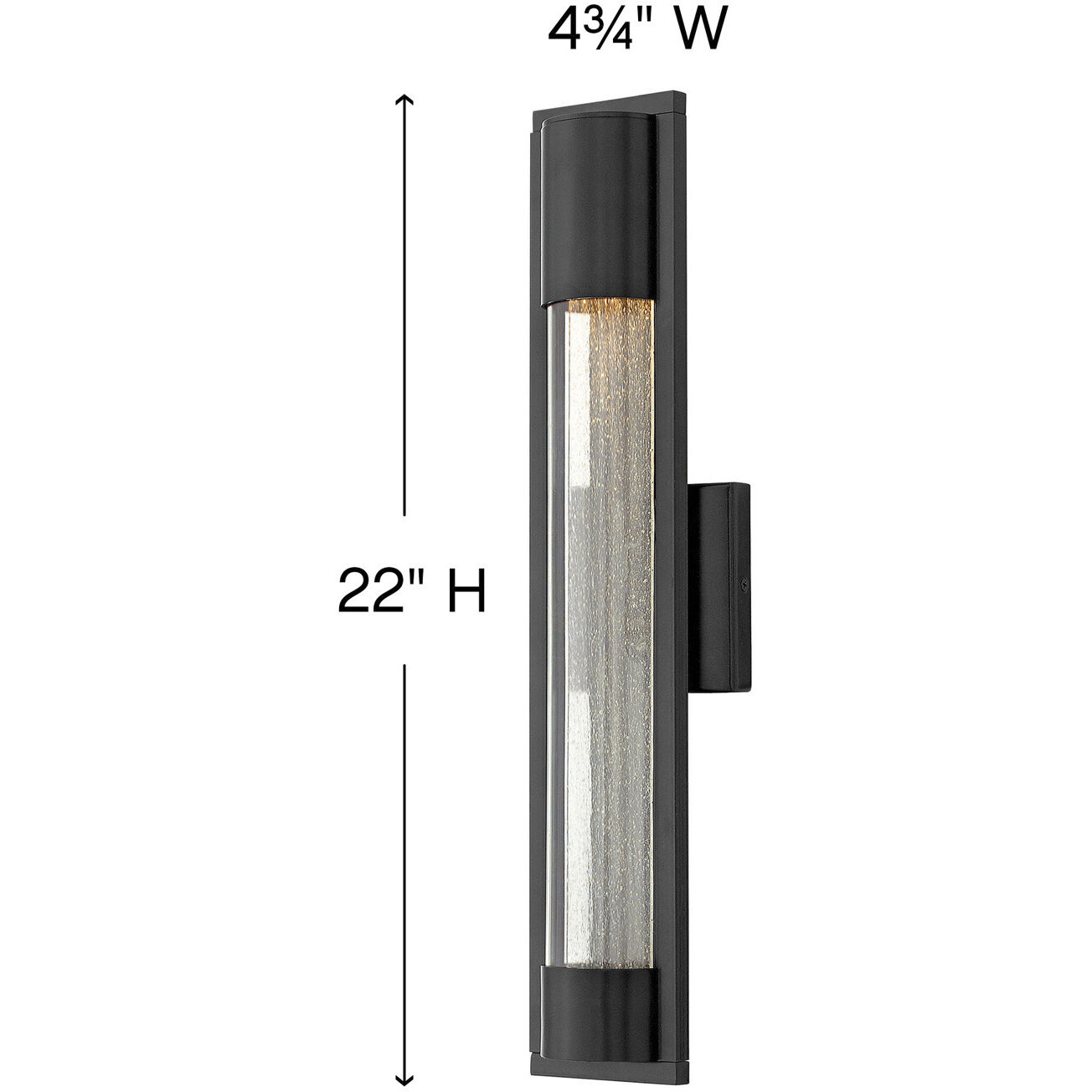 Mist Outdoor Wall Mount Lantern in Satin Black, Medium