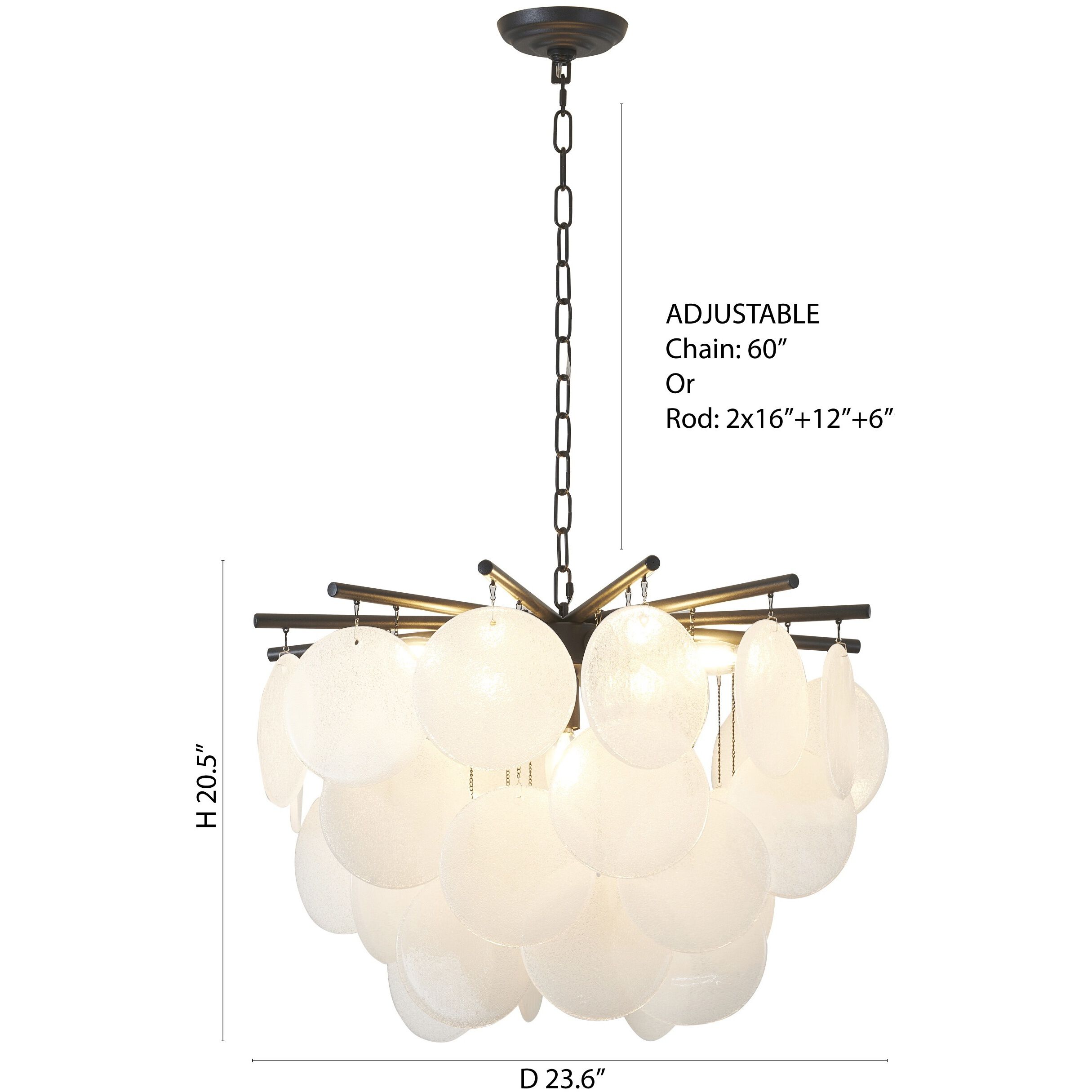 Canada LED 23.6 inch Satin Black Chandelier Ceiling Light