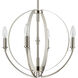 Rotunde 4 Light 18 inch Matte White with Polished Nickel Chandelier Ceiling Light in Matte White/Polished Nickel