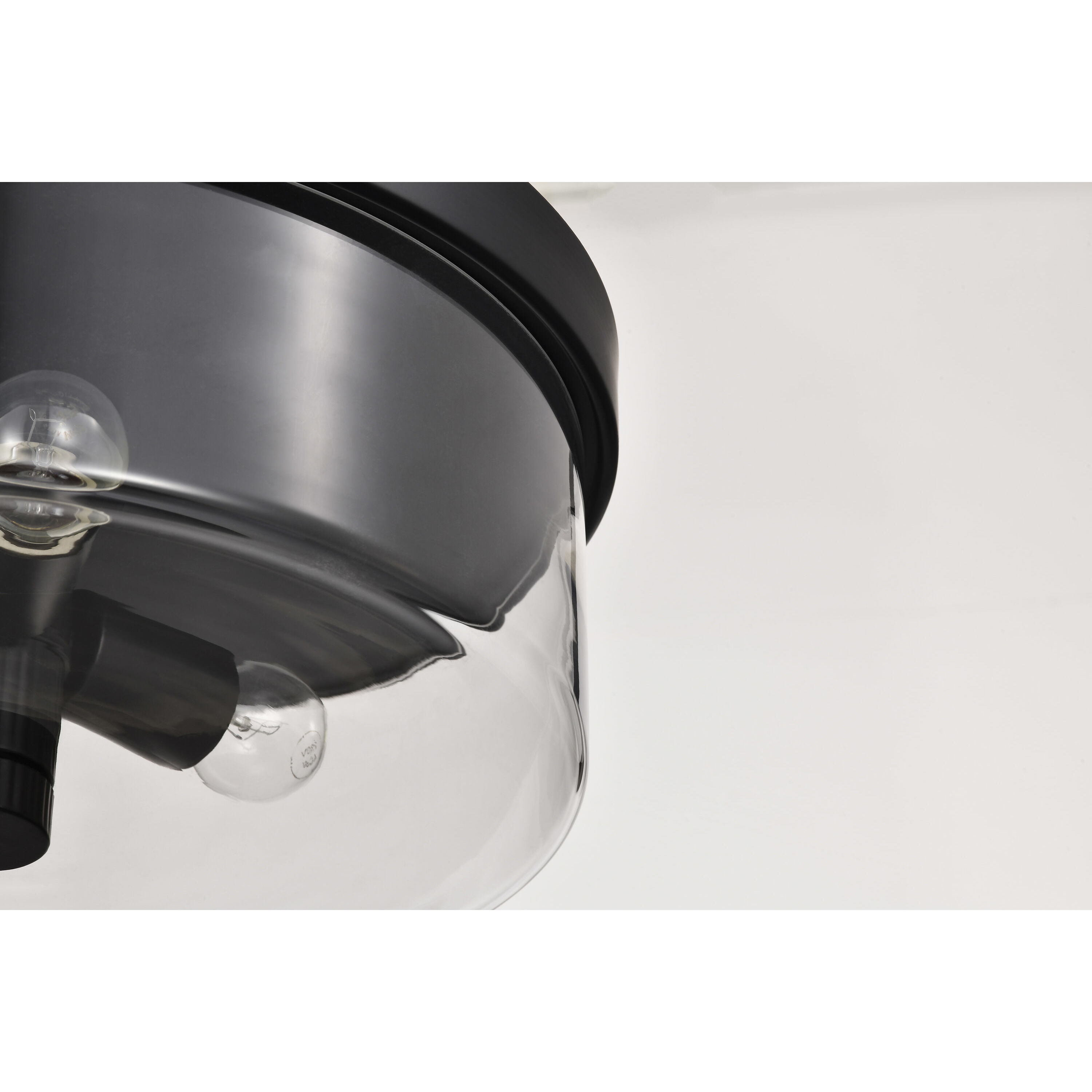 Clarksville 15 inch Matte Black Flush Mount Ceiling Light