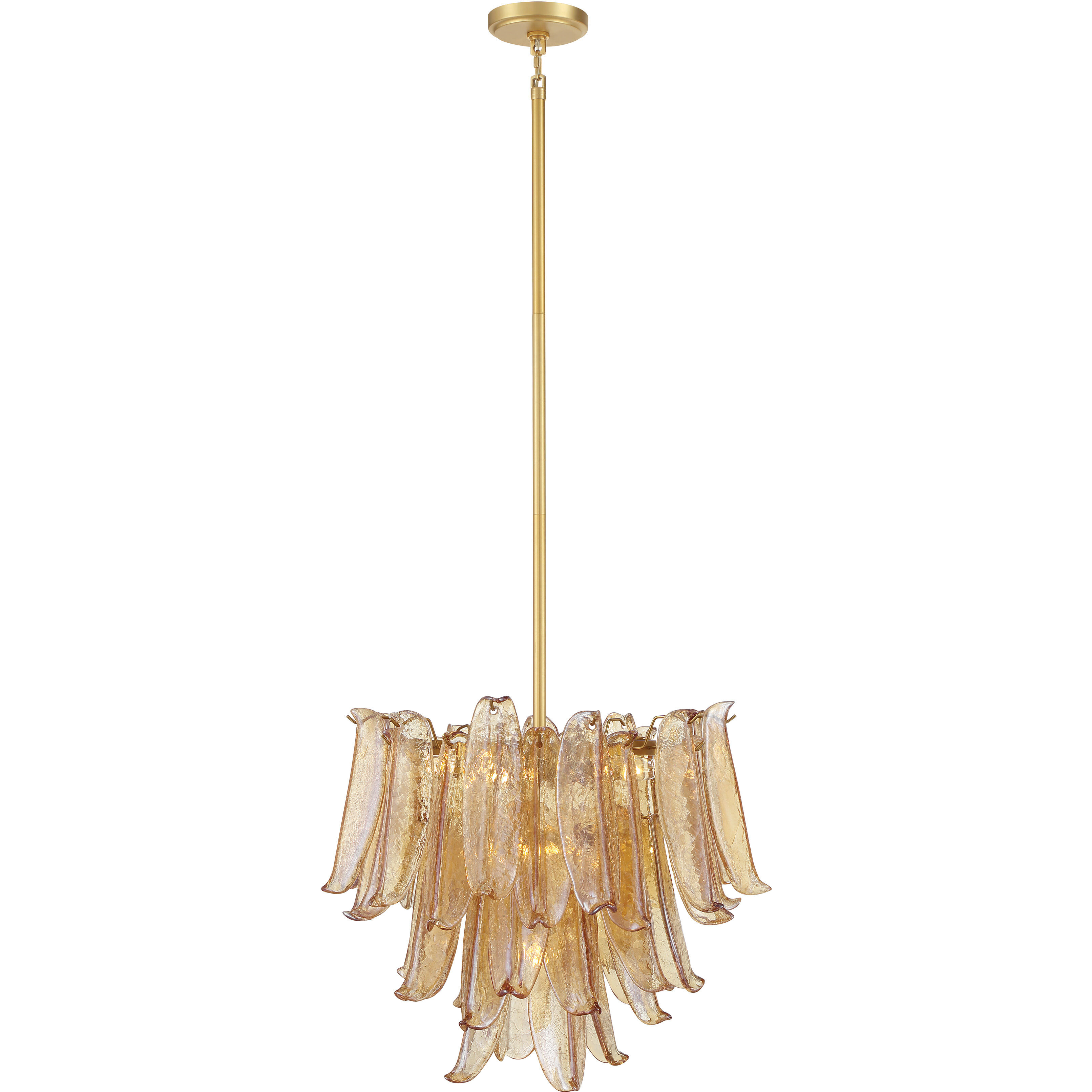Regent 9 Light 23 inch Legacy Brass Chandelier Ceiling Light in Amber Crackled Glass