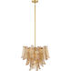Regent 9 Light 23 inch Legacy Brass Chandelier Ceiling Light in Amber Crackled Glass