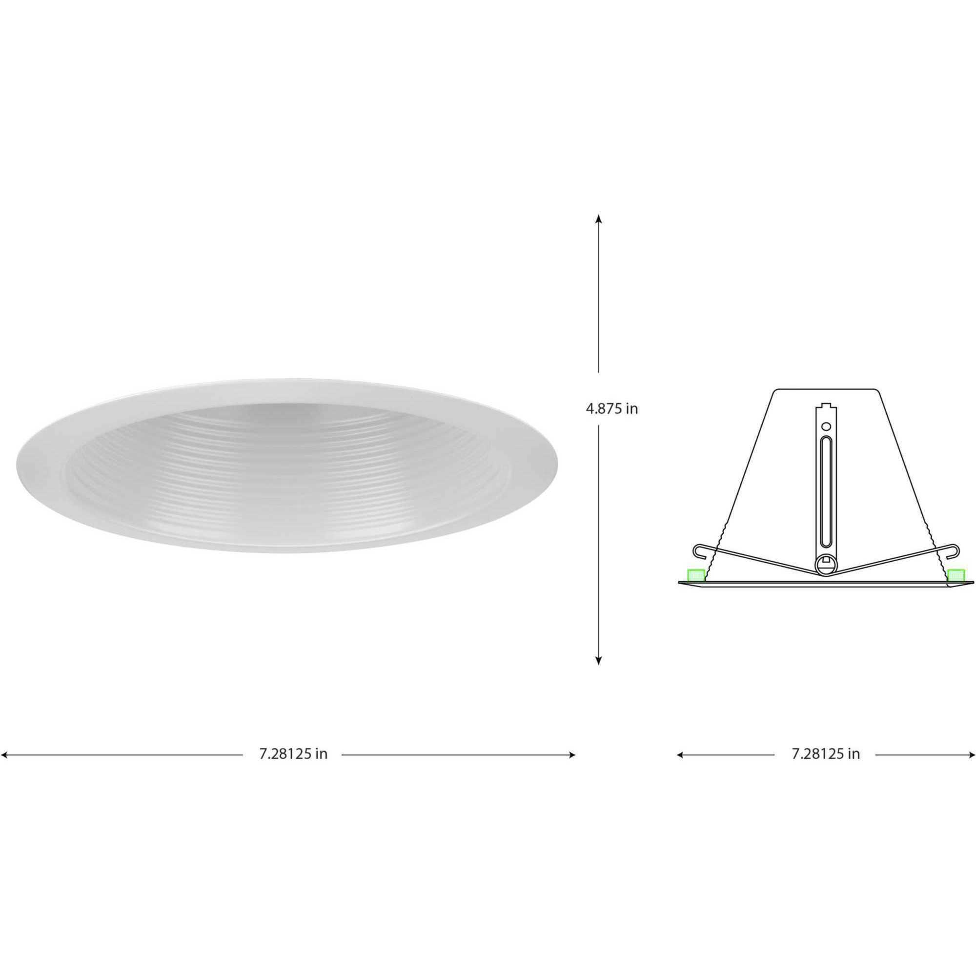 6in Recessed Trim PAR38 Satin White Step Baffle Trim