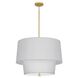 Decker 3 Light 24 inch Modern Brass Pendant Ceiling Light in Pearl Gray