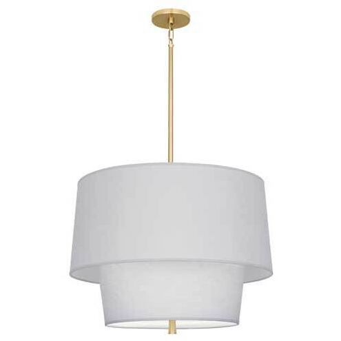 Decker 3 Light 24 inch Modern Brass Pendant Ceiling Light in Pearl Gray