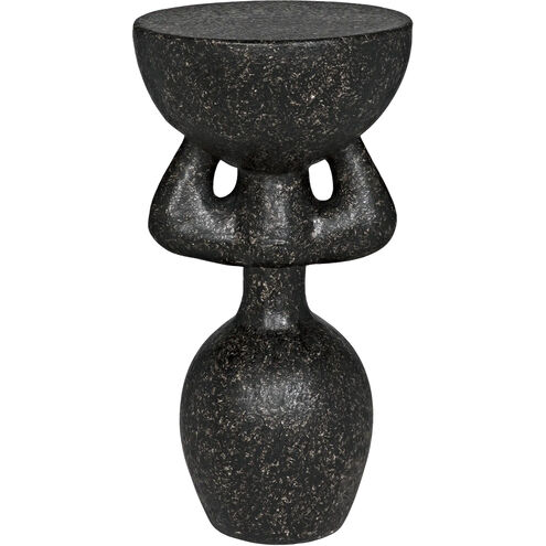 African 26 X 14 inch Black Fiber Cement Side Table