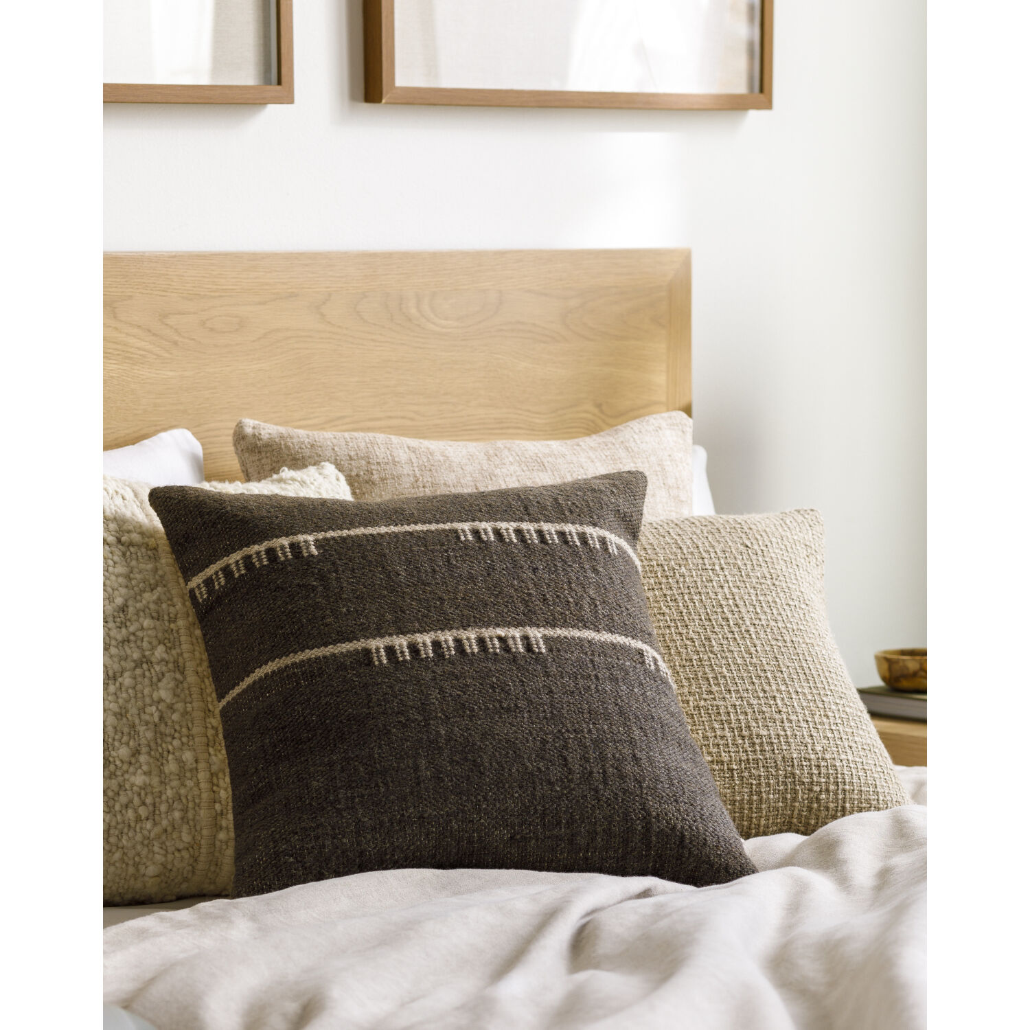 Harry 22 X 22 inch Charcoal / Oatmeal Accent Pillow