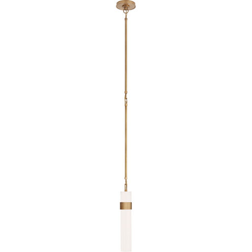 Ian K. Fowler Presidio 1 Light 3 inch Hand-Rubbed Antique Brass Tall Pendant Ceiling Light in White Glass, Petite