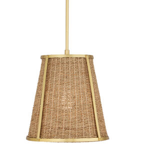Deauville 1 Light 14 inch Natural/Polished Brass Pendant Ceiling Light, Suzanne Duin Collection