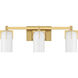 Caldwell 3 Light 24 inch Warm Brass Bathroom Vanity Light Wall Light