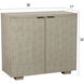Adeline Light Cream and Faux Shagreen and Light Maple Cabinet