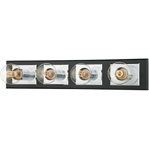 Runyan 4 Light 23 inch Polished Chrome/Soft Black Bath And Vanity Wall Light in Polished Chrome/Black